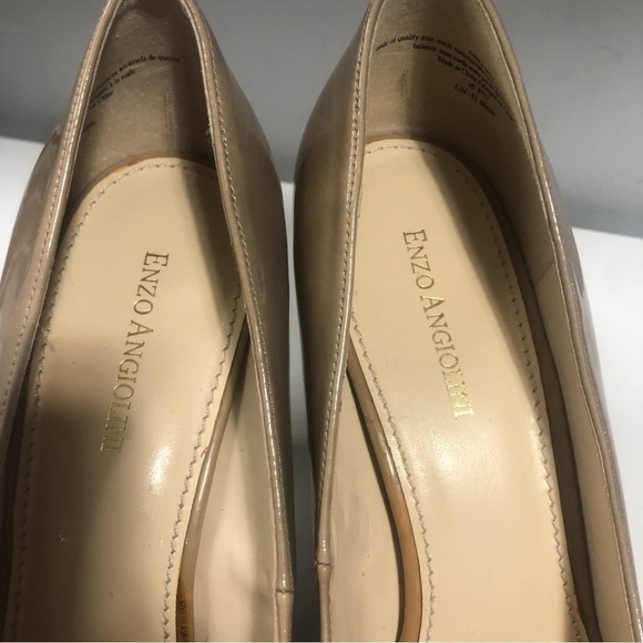 Enzo Angiolini Eadixy Patent Leather Nude Platform Heels, Size 8.5 - Picture 7 of 12